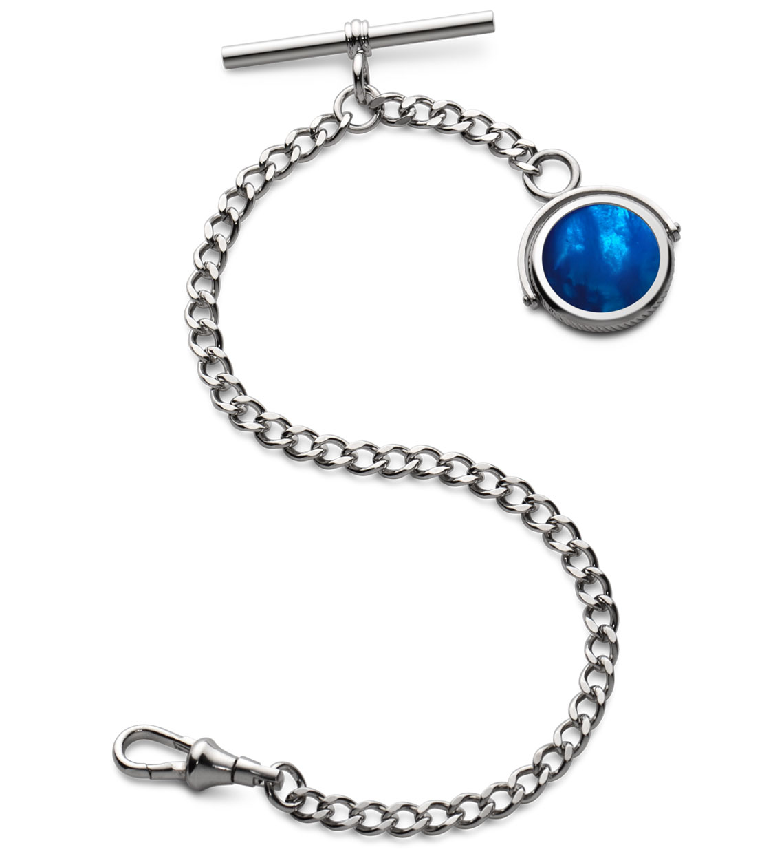 Albert Pocket Watch Chain Blue Mother Of Pearl - Dalvey