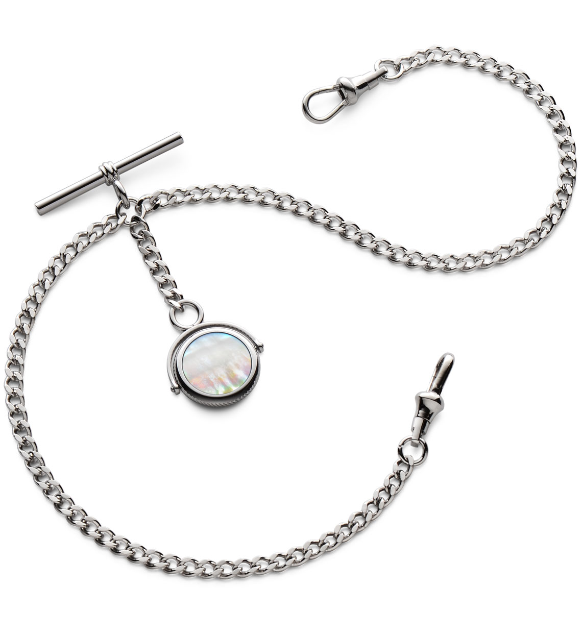 Double Albert Pocket Watch Chain Mother Of Pearl Dalvey