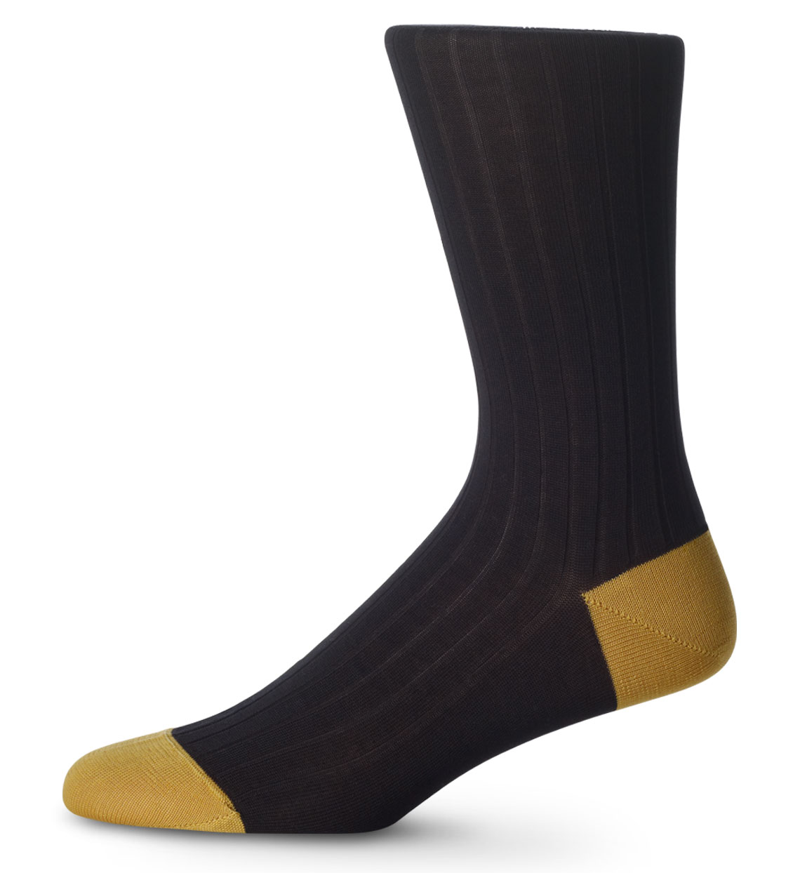 English Cotton Lisle Socks Black & Gold - Dalvey