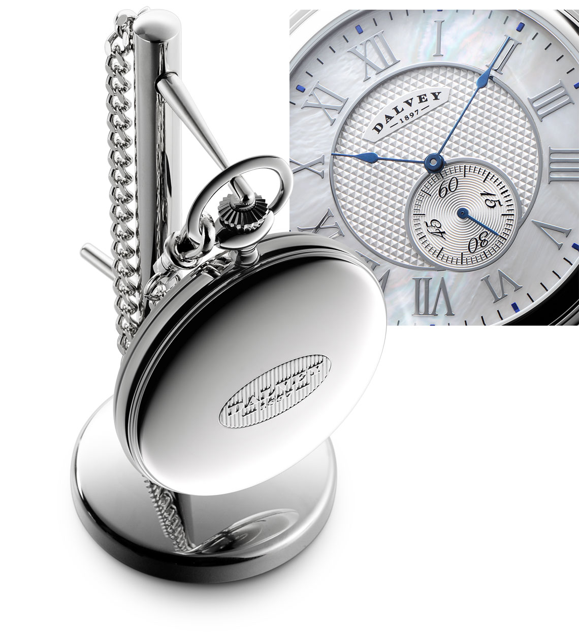 Full Hunter Pocket Watch White and Stand - Dalvey display picture 2
