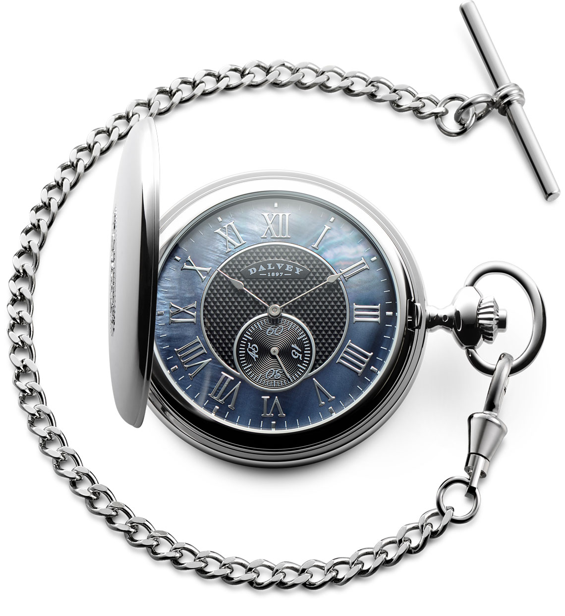 Full Hunter Pocket Watch Black Mother Of Pearl Dalvey