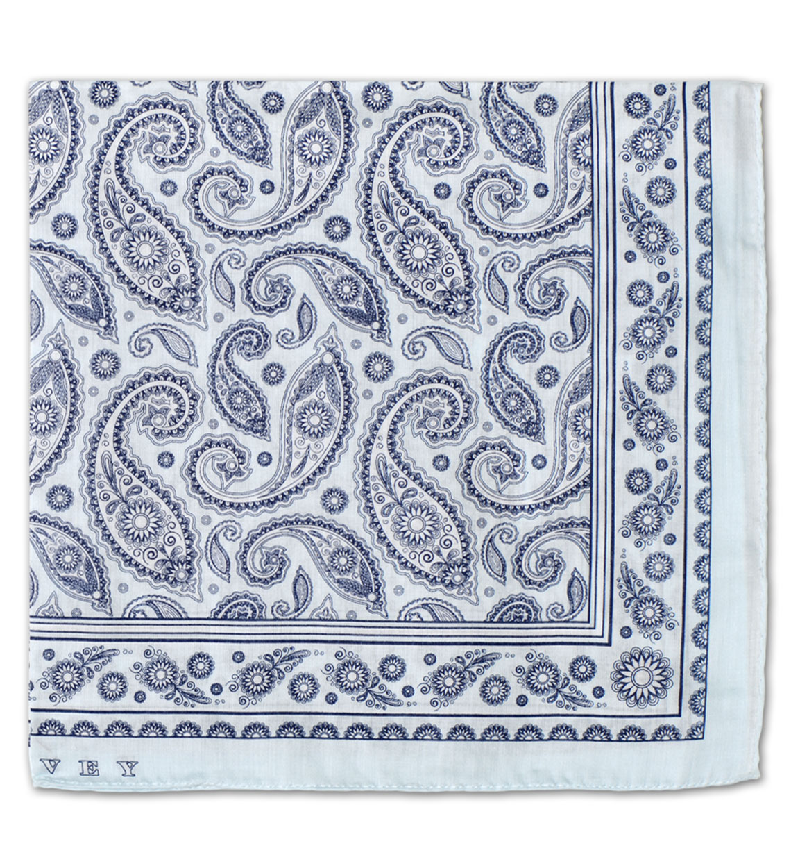Cotton Handkerchief Paisley Sky Blue - Dalvey