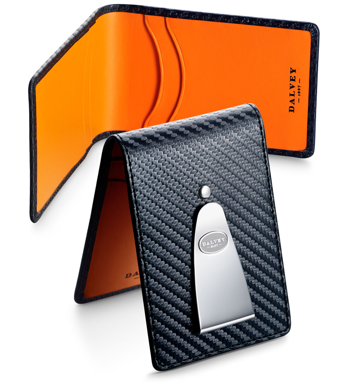 Insignia Credit Card Case & Money Clip: Black & Orange Insignia Credit Card Case & Money Clip: Black & Orange