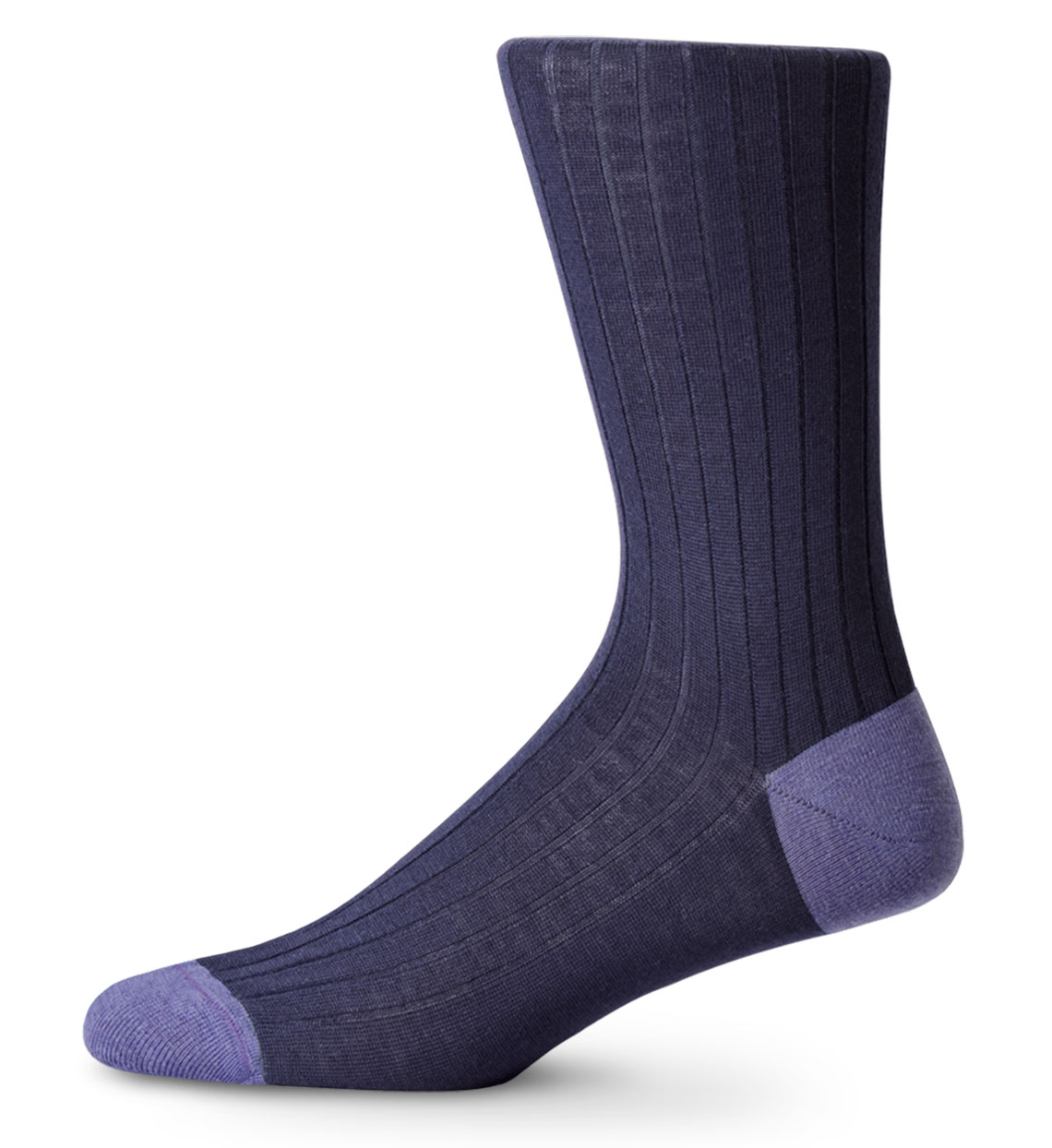 Italian Merino Wool Socks Navy & Purple - Dalvey