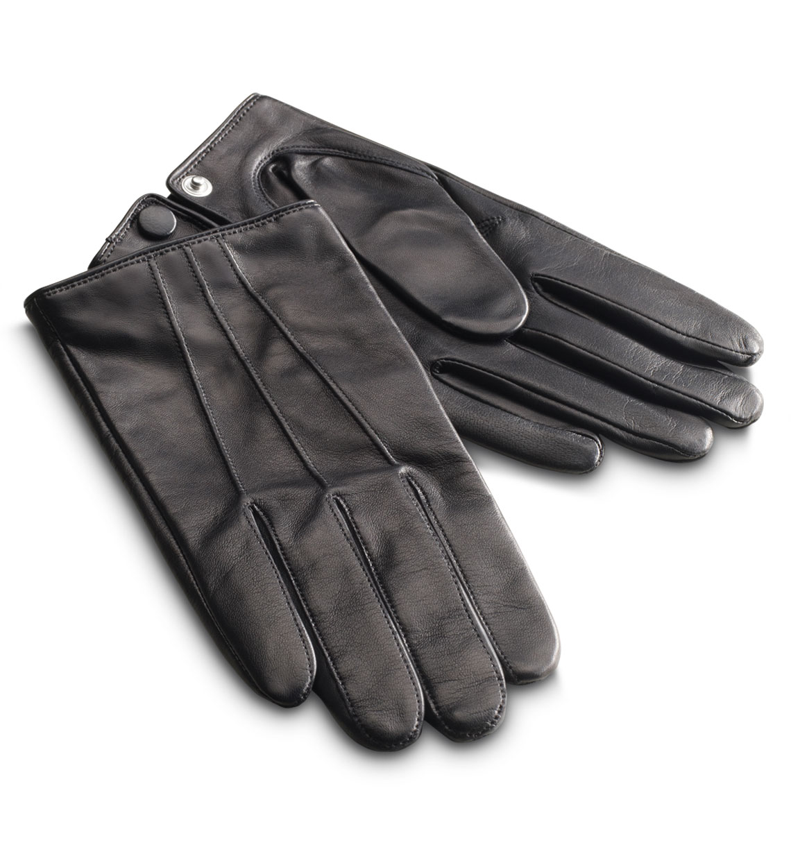Mens Silk Lined Leather Gloves Lermontov Gloves, Silk Lined Black