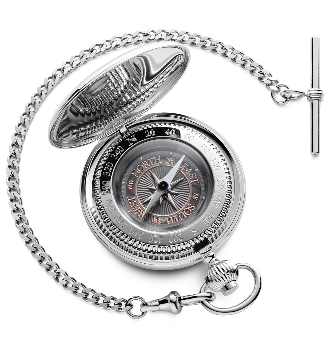 Pocket Compass Full Hunter Grey and Rose Gold - Dalvey