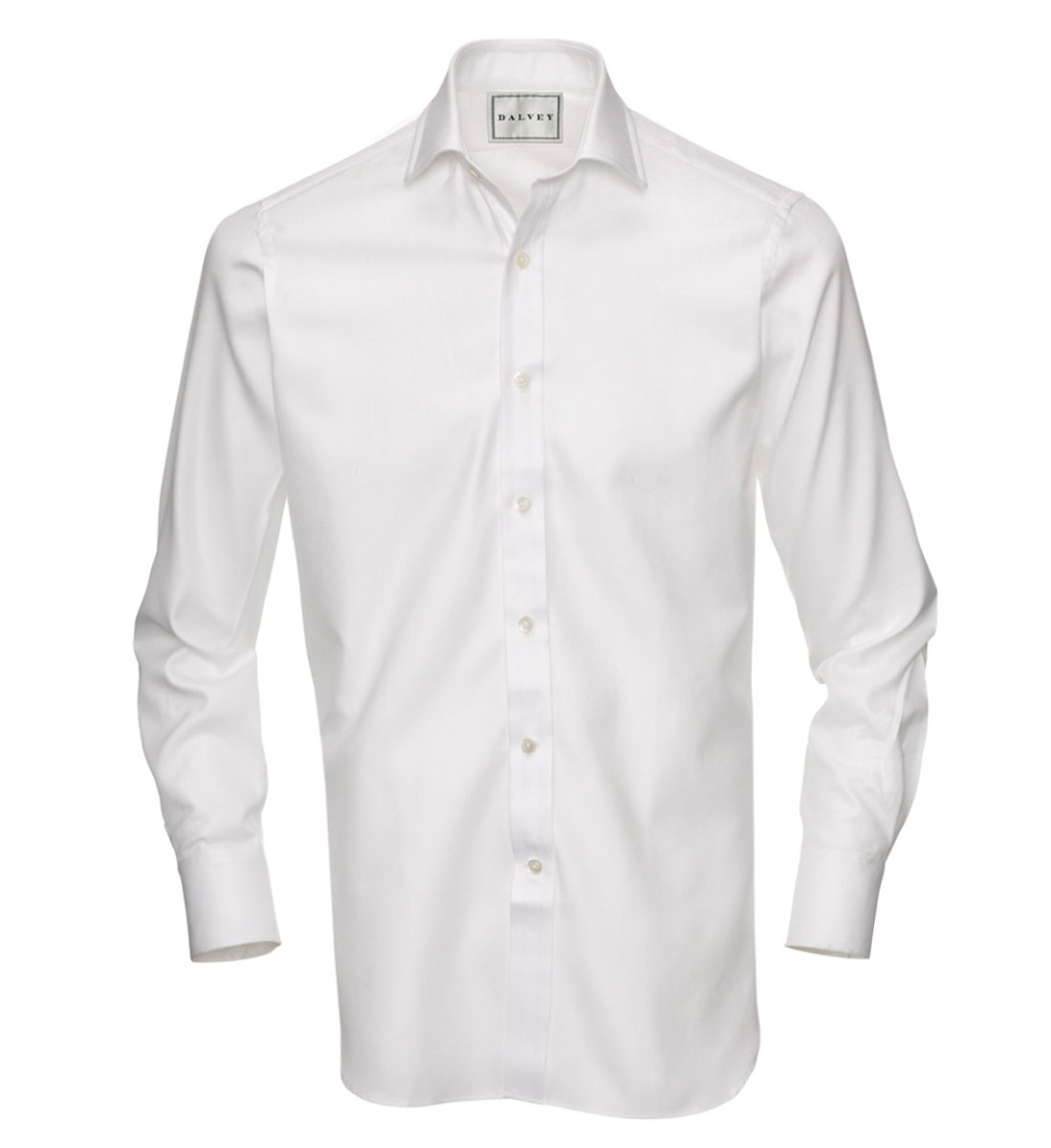 Shirt Button Cuff Solid White Twill 