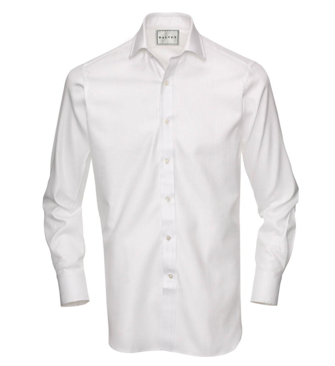Shirt Button Cuff Solid White Twill - Dalvey