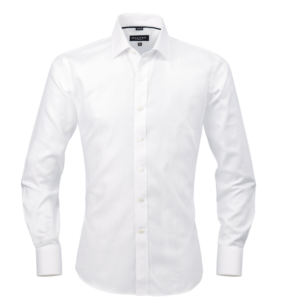 Shirt Slim Button White Herringbone - Dalvey