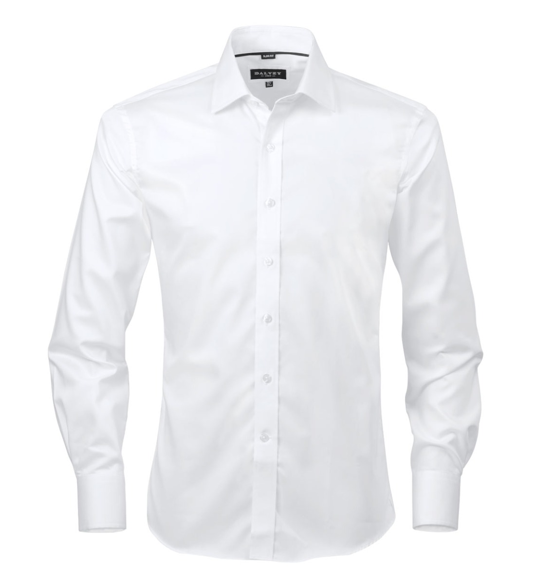 Shirt Slim Button White Poplin - Dalvey