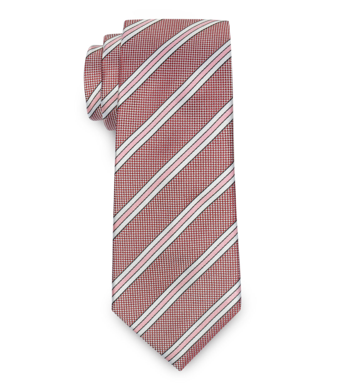 Retreez Wavy Zig Zag Stripe Pattern Skinny Tie - Green | 58" Length, 2" Width | 100% Polyester Unisex Dress Tie - View #5